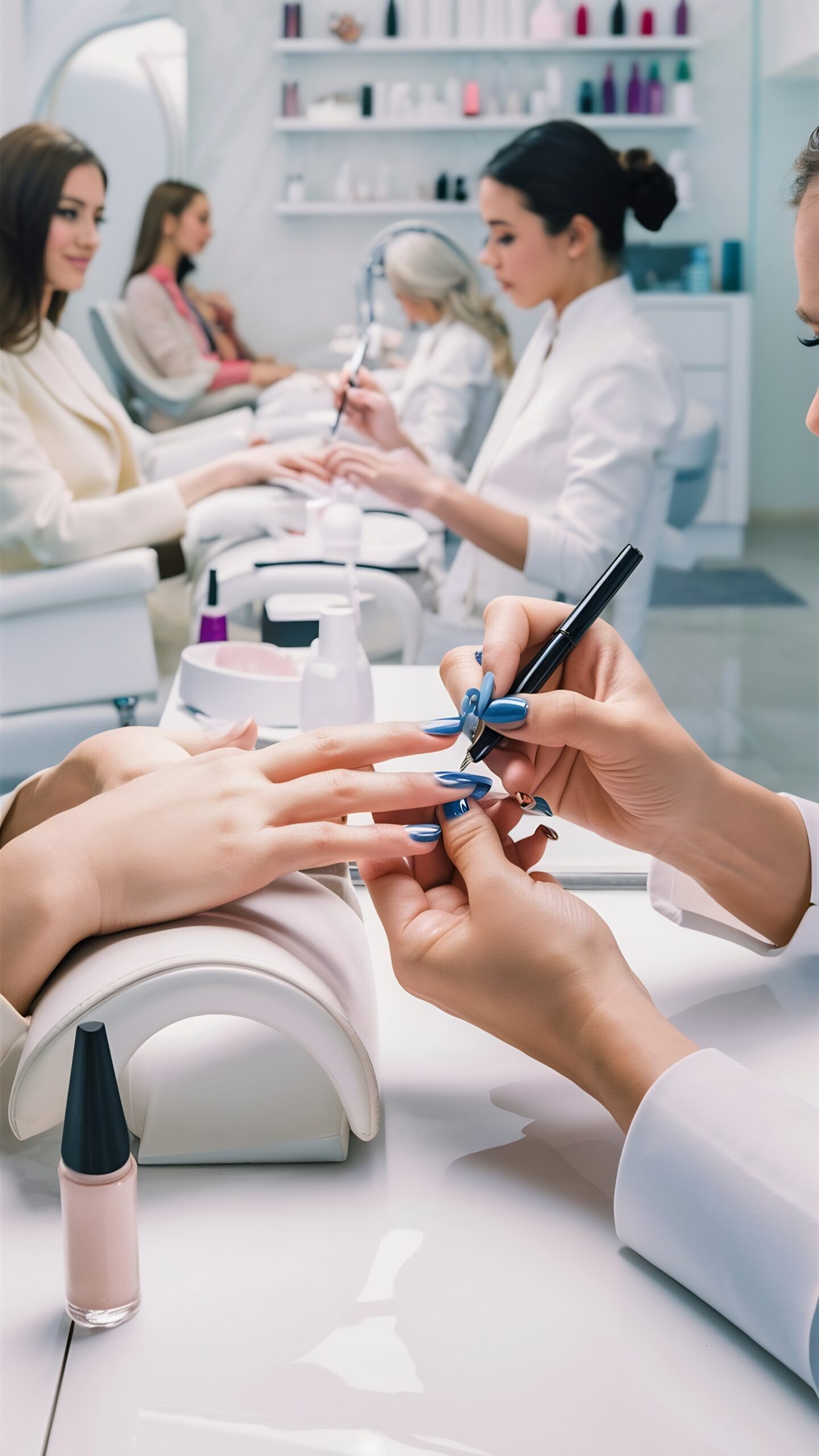 from crop unrecognizable manicurist doing nl art female client beauty salon scaled
