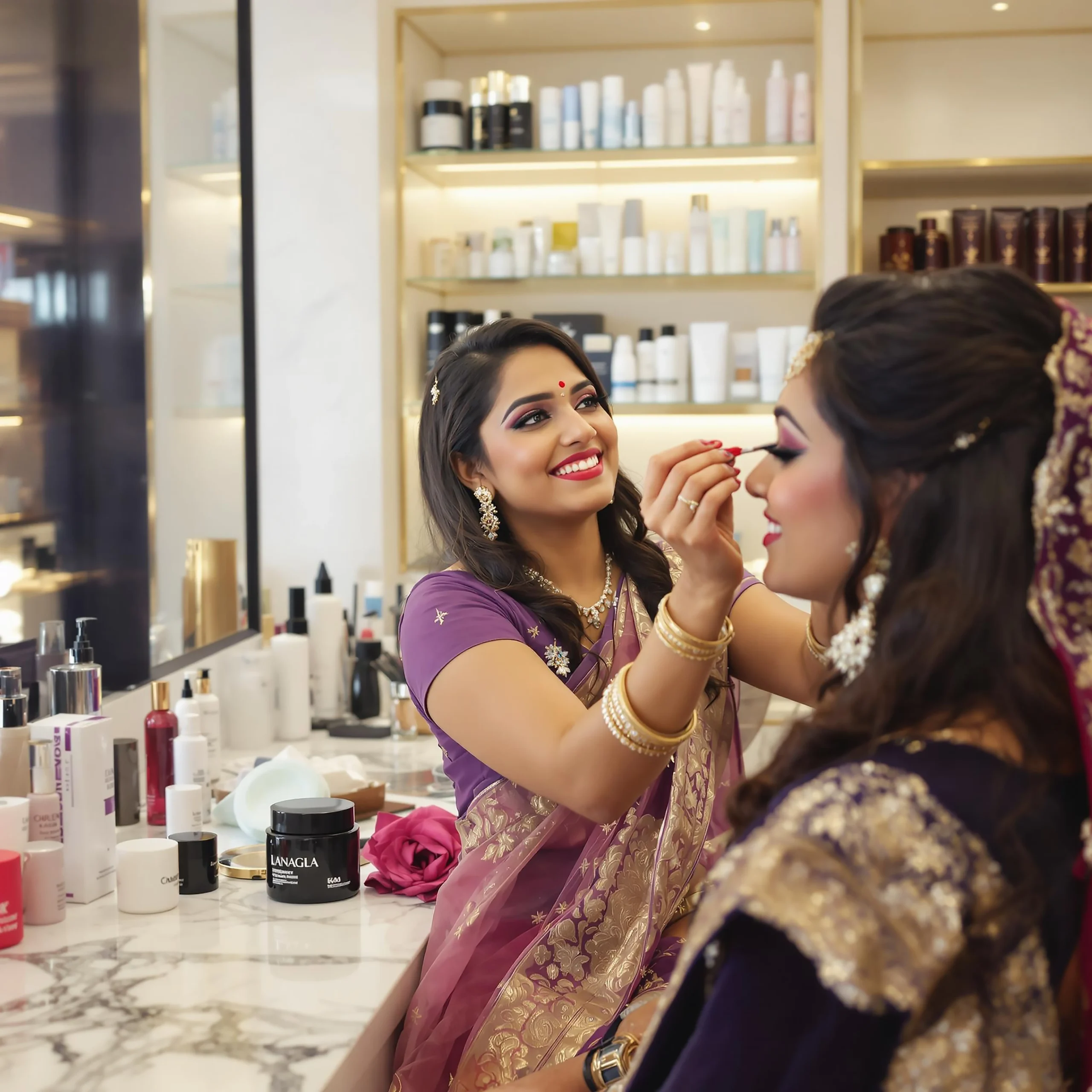 professional makeup service with beauty products scaled 1